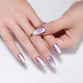 evpct Lavender Purple Cat Eye Glitter Press on Nails packaging