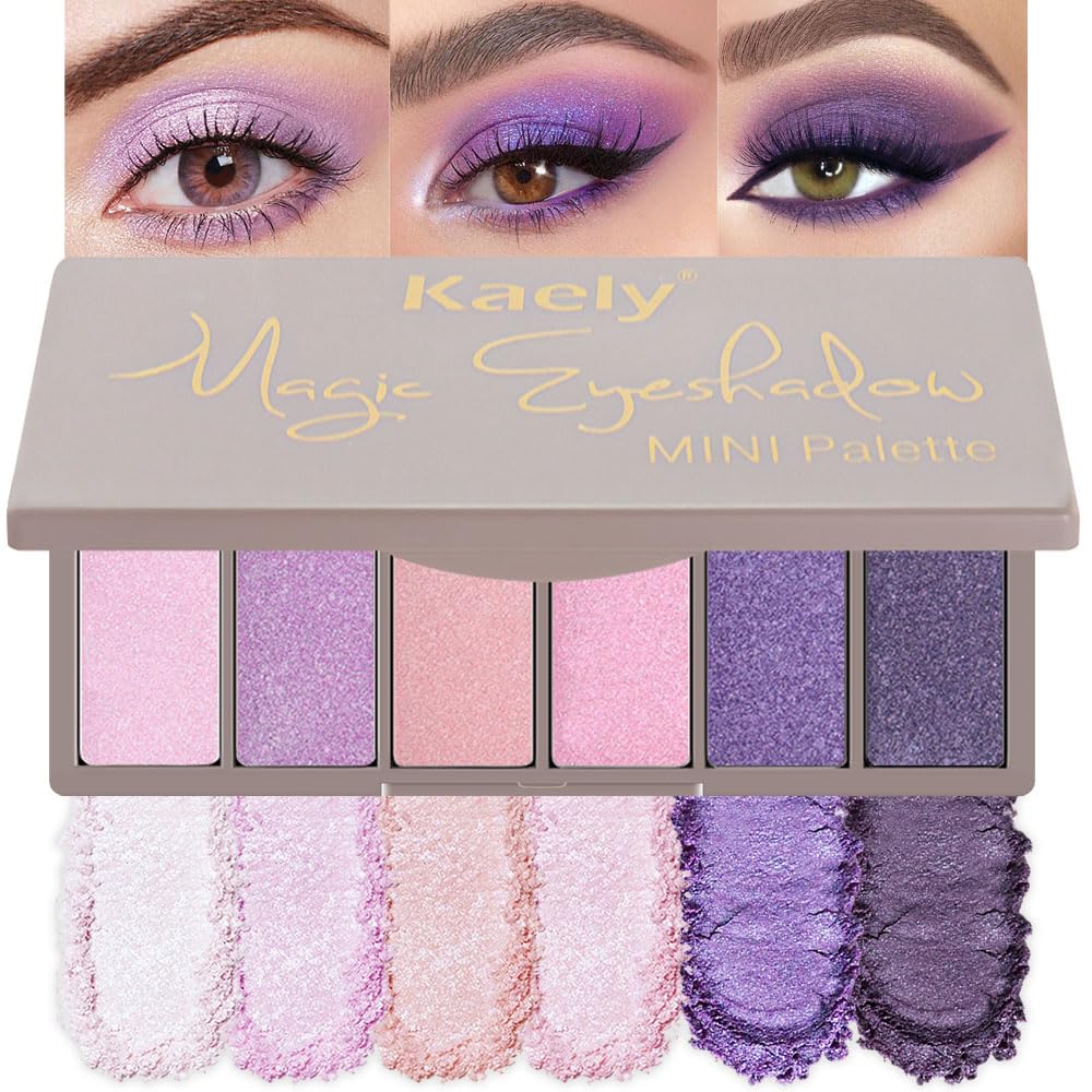 evpct Lavender Purple Pink Eyeshadow Palette front view with six shades