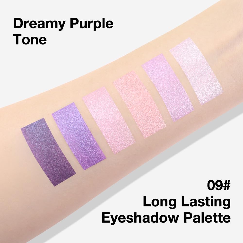 evpct Lavender Purple Pink Eyeshadow Palette with shimmer finish