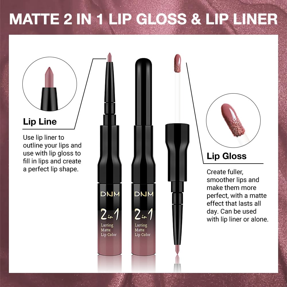 evpct lip liner and lipstick applied on lips
