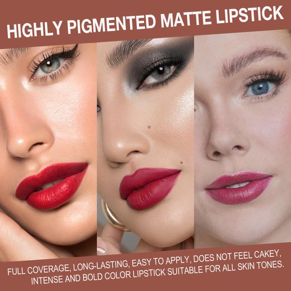 evpct lip liner and matte lipstick in red shade