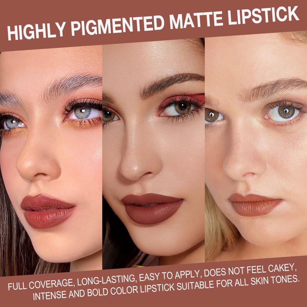 evpct lipstick shades display including red and nude