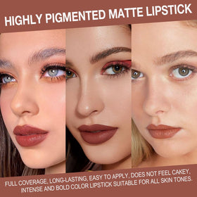 evpct lipstick shades display including red and nude