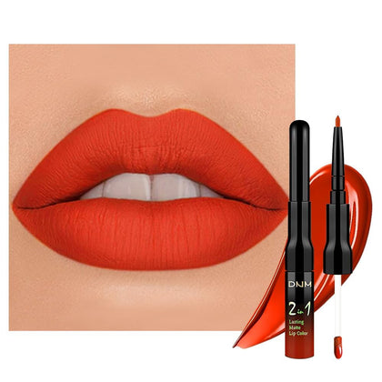 evpct Matte Lip Liner & Liquid Lipstick Set in orange red front view