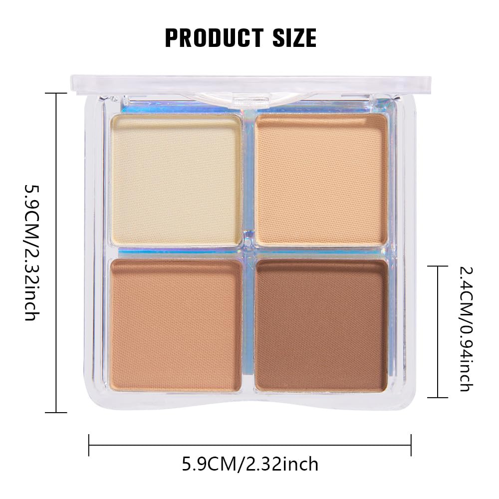 evpct Matte Smoky Nude Eyeshadow Quad Palette with makeup brushes