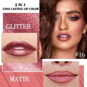 evpct Mauve Pink Lip Liner and Liquid Lipstick Set back view