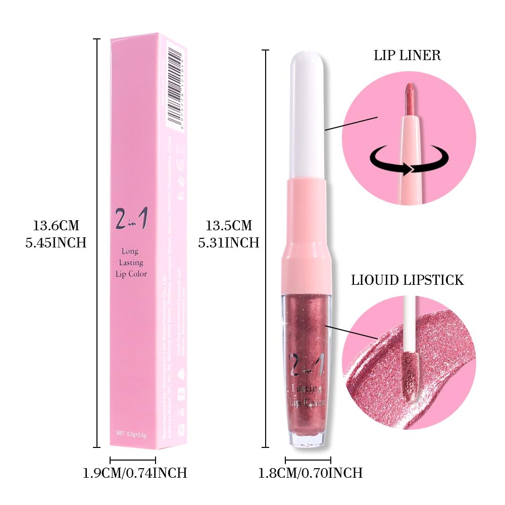 evpct Mauve Pink Lip Liner and Liquid Lipstick Set packaging