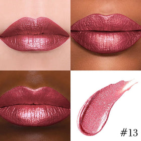 evpct Mauve Red Lipstick applied on model's lips