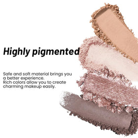 evpct Nude Brown Eyeshadow Quad Palette in travel setting