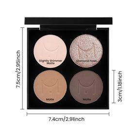 evpct Nude Brown Eyeshadow Quad Palette packaging
