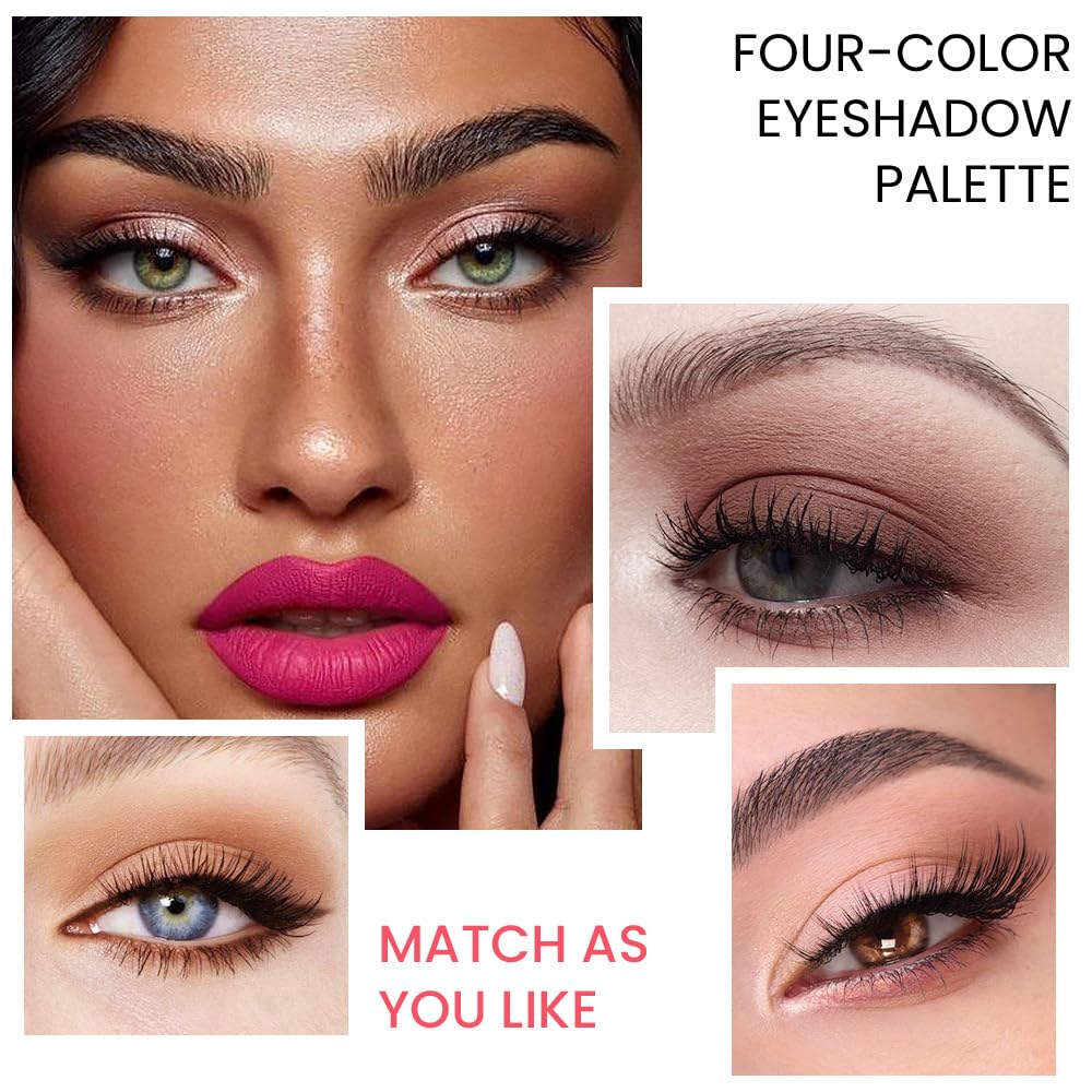 evpct Nude Brown Eyeshadow Quad Palette with applicator
