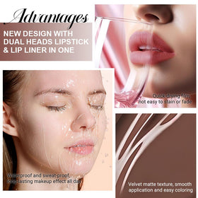 evpct Nude Brown Lip Liner and Liquid Lipstick Set packaging