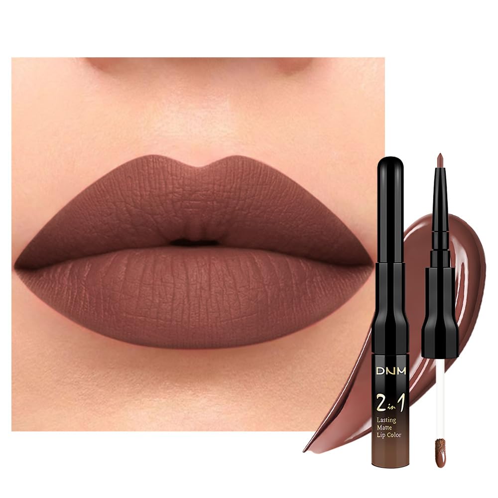 evpct Nude Brown Matte Lip Liner and Liquid Lipstick Set front view