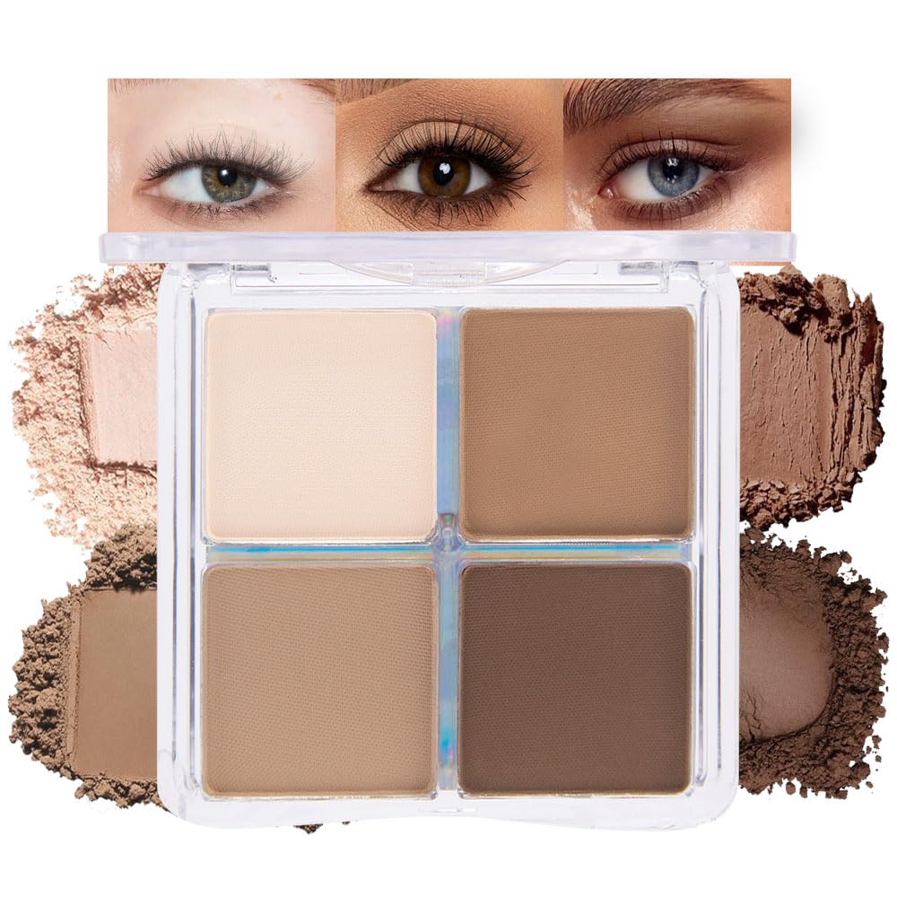 evpct Nude Brown Matte Powder Eyeshadow Quad Palette front view