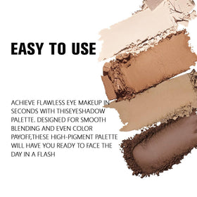 evpct Nude Brown Matte Powder Eyeshadow Quad Palette swatches on skin