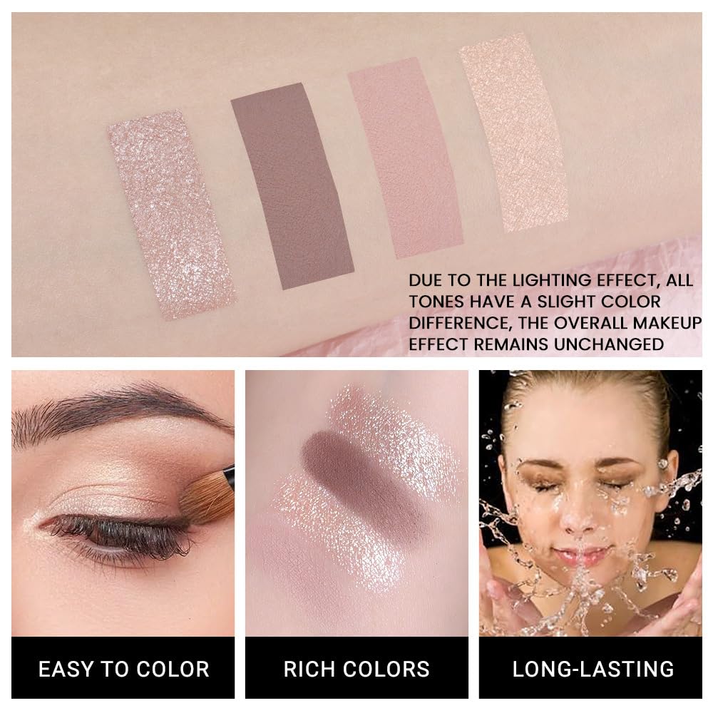 evpct Nude Eyeshadow Quad Palette compact with built-in mirror