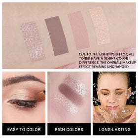 evpct Nude Eyeshadow Quad Palette compact with built-in mirror