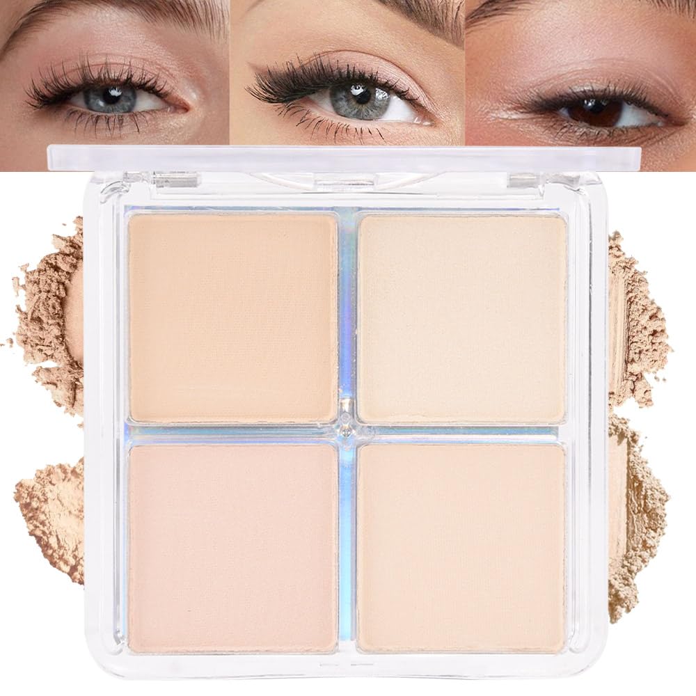 evpct Nude Eyeshadow Quad Palette front view with light nude shades