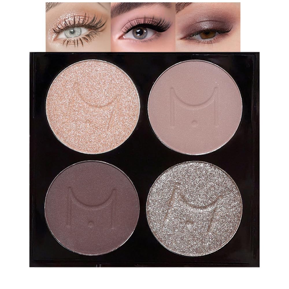 evpct Nude Eyeshadow Quad Palette front view with mirror