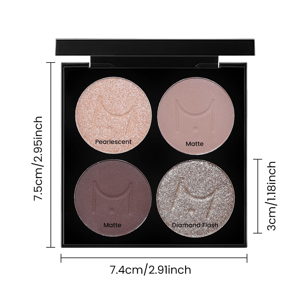 evpct Nude Eyeshadow Quad Palette with makeup brushes