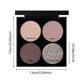 evpct Nude Eyeshadow Quad Palette with makeup brushes