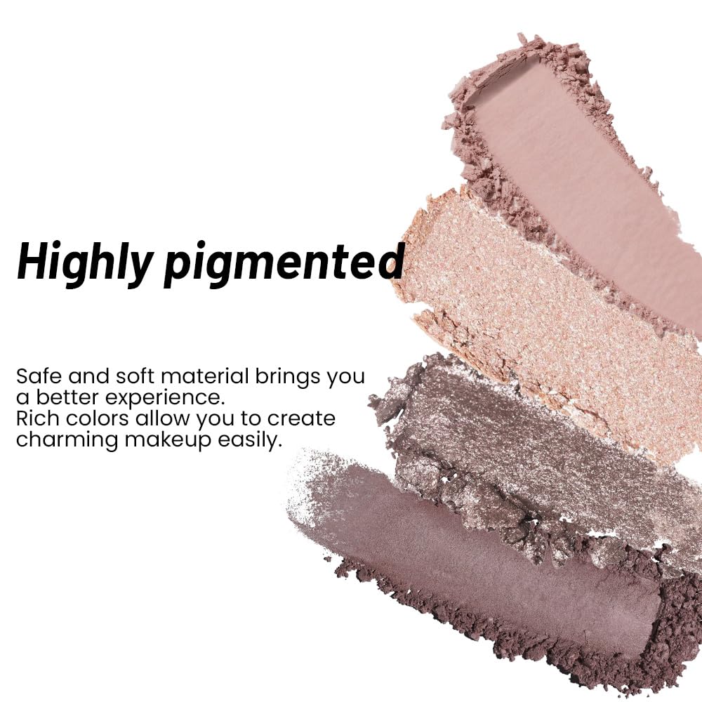 evpct Nude Eyeshadow Quad Palette with swatches of colours