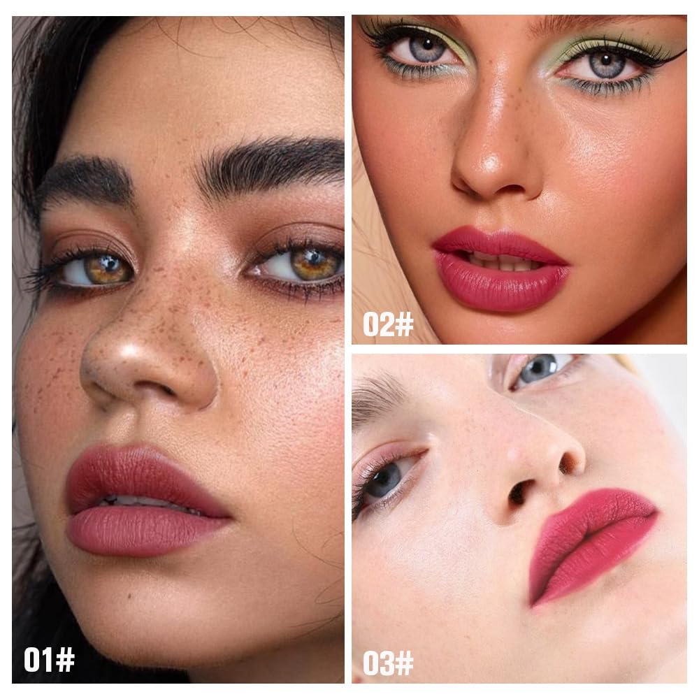 evpct Peel Off Lip Stain in maroon shade on lips