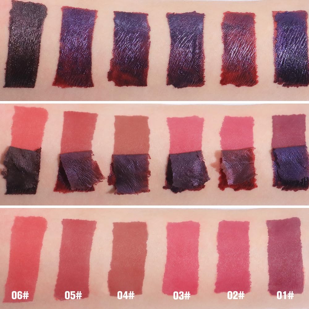 evpct Peel Off Lip Stain swatches on skin
