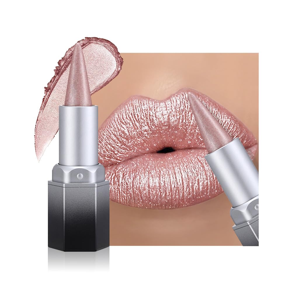evpct Pink Shimmery Metallic Lip Liner and Lipstick Combo front view