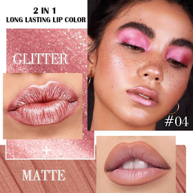 evpct Rose Gold Lip Liner and Liquid Lipstick close-up of applicator