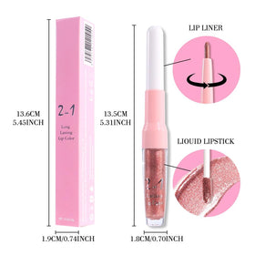 evpct Rose Gold Lip Liner and Liquid Lipstick swatch on skin
