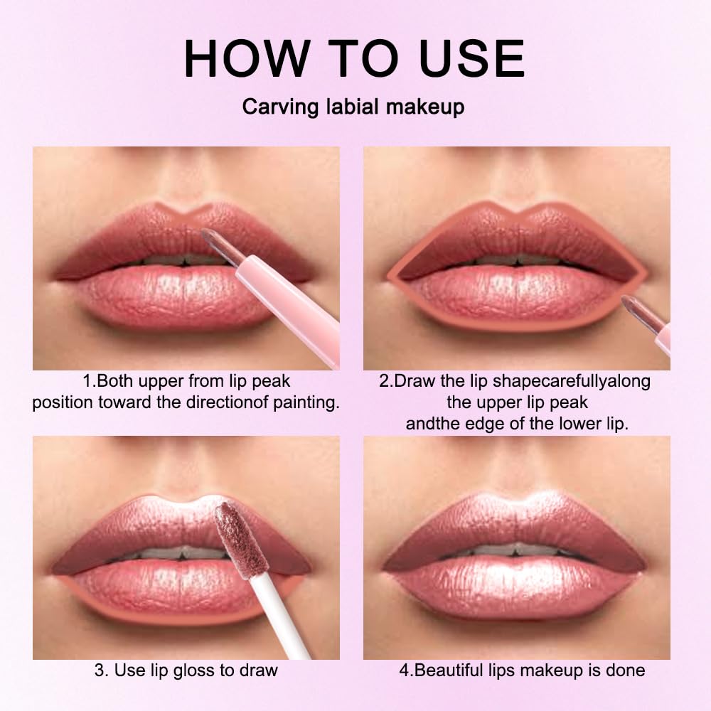 evpct Rose Gold Lip Liner and Liquid Lipstick with other makeup products