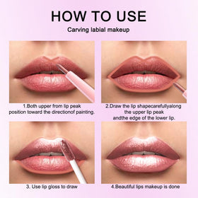 evpct Rose Gold Lip Liner and Liquid Lipstick with other makeup products