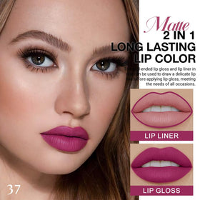 evpct Rose Matte Lip Liner and Liquid Lipstick Set side view