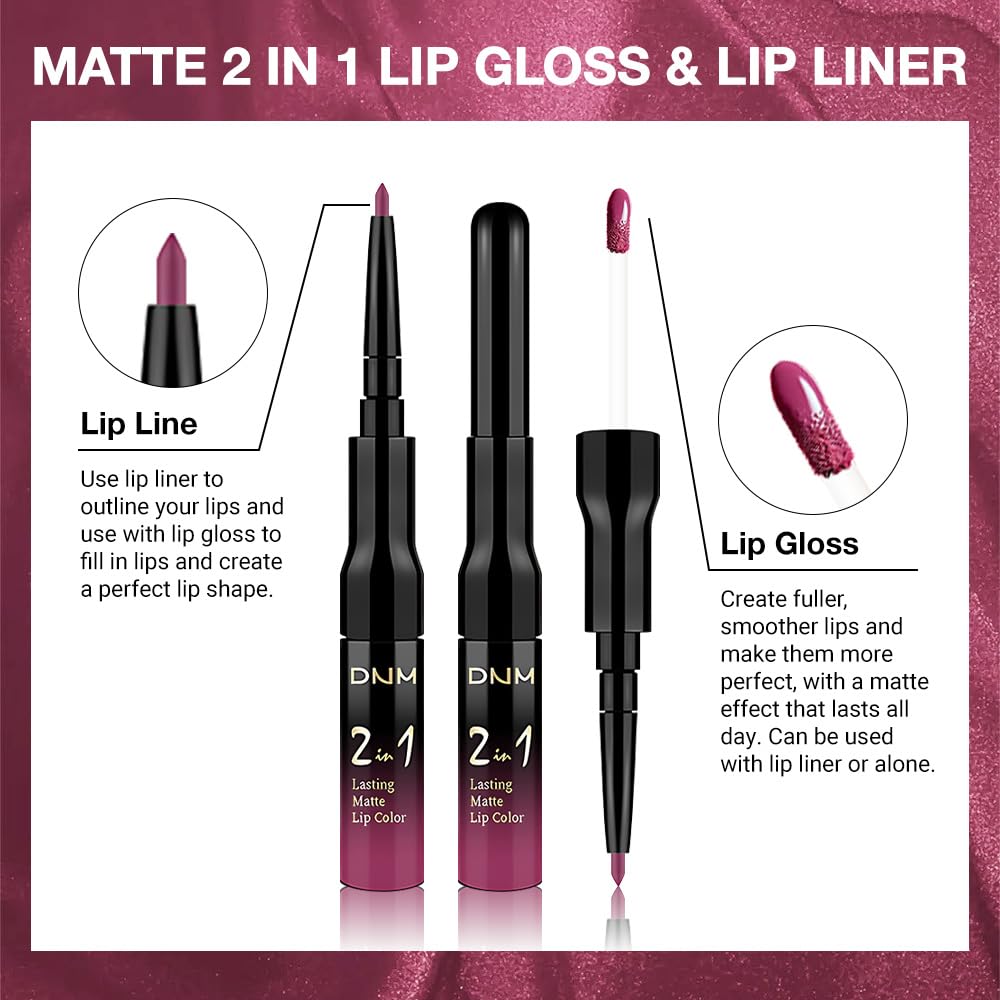 evpct Rose Matte Lip Liner and Liquid Lipstick Set with packaging