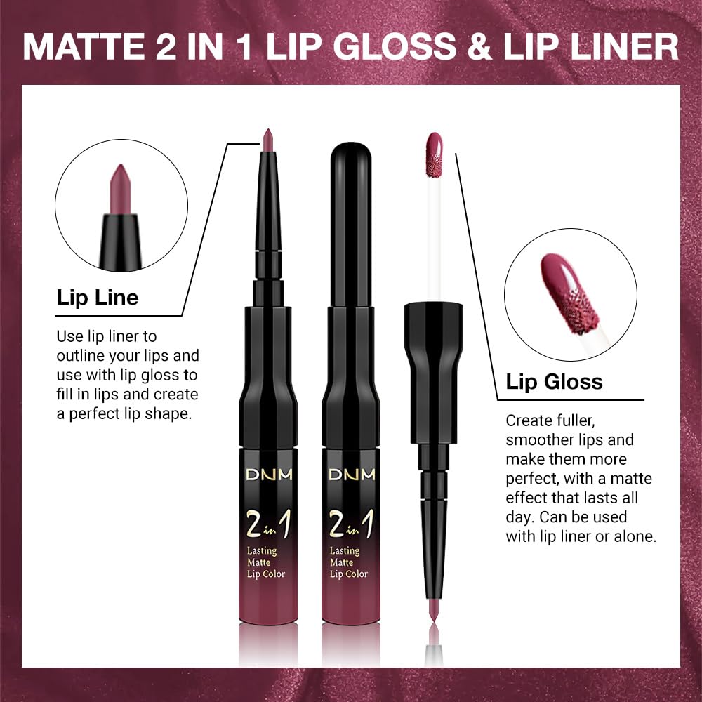 evpct Rose Plum Lip Liner and Liquid Lipstick Set packaging