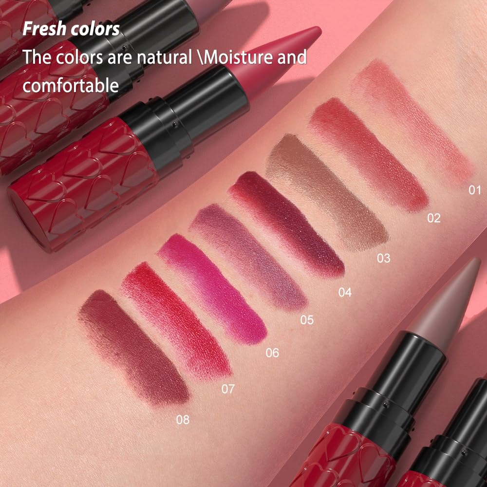 evpct Ruby Red Gradient Matte Lipstick in makeup bag