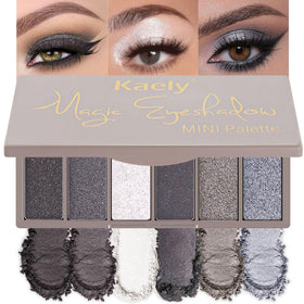 evpct Smokey Grey Eyeshadow Palette front view with six shades