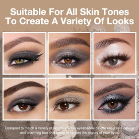 evpct Smokey Grey Eyeshadow Palette with shimmer and matte finishes