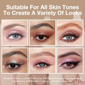 evpct Travel Eye Shadow Palette open with built-in mirror