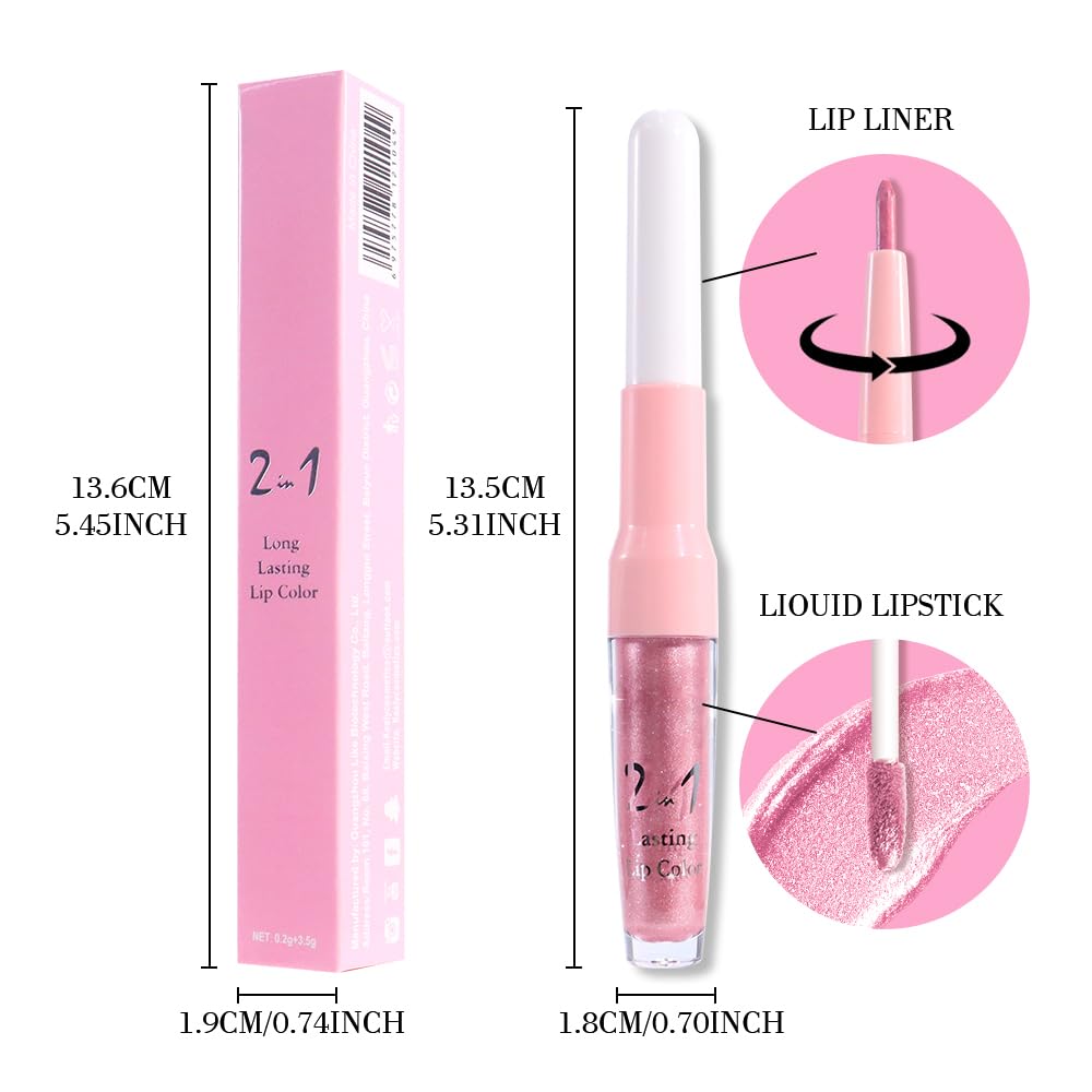evpct Warm Pink Lip Liner and Lipstick Combo Set in a makeup bag