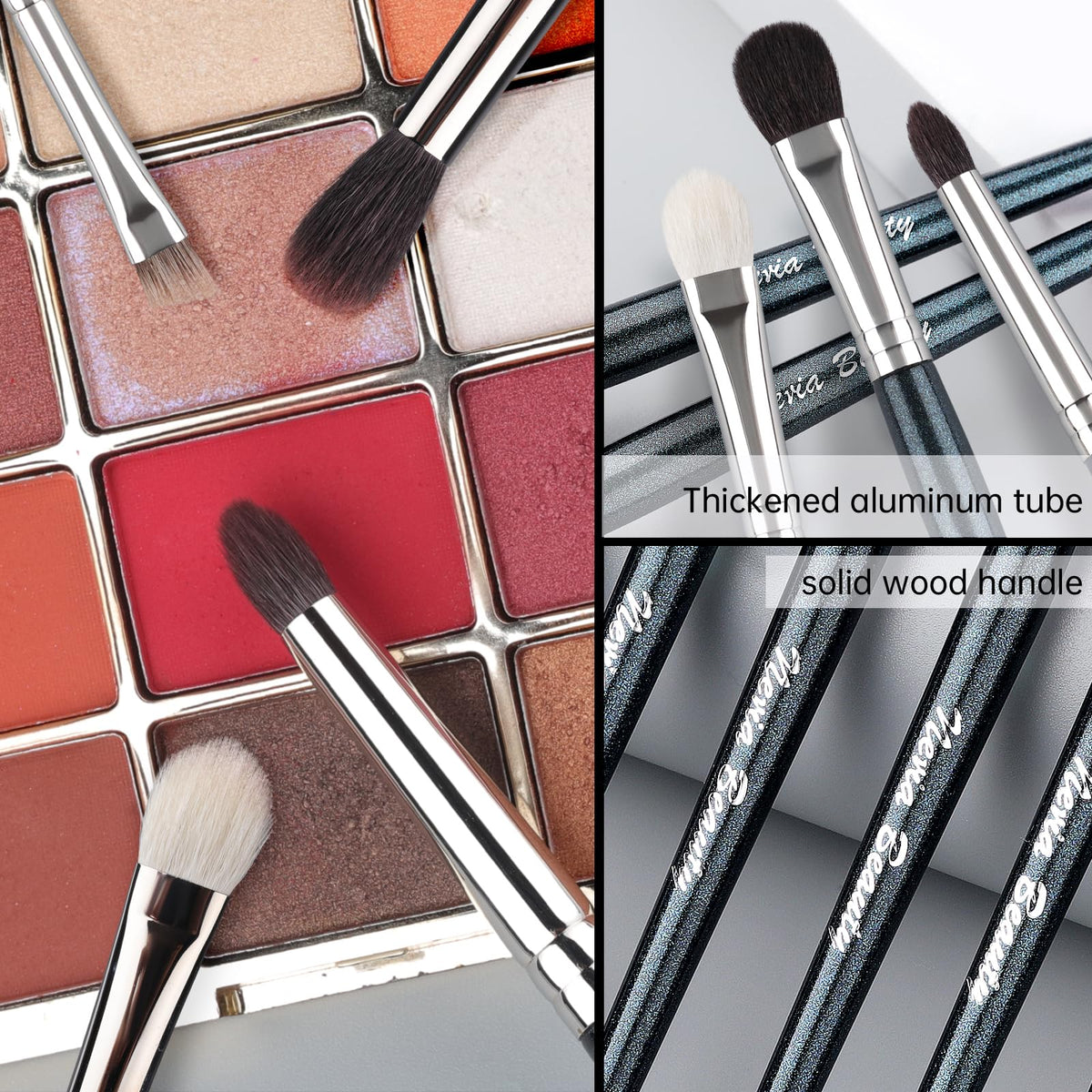 EVRCHGIEA blending brush with soft goat hair bristles