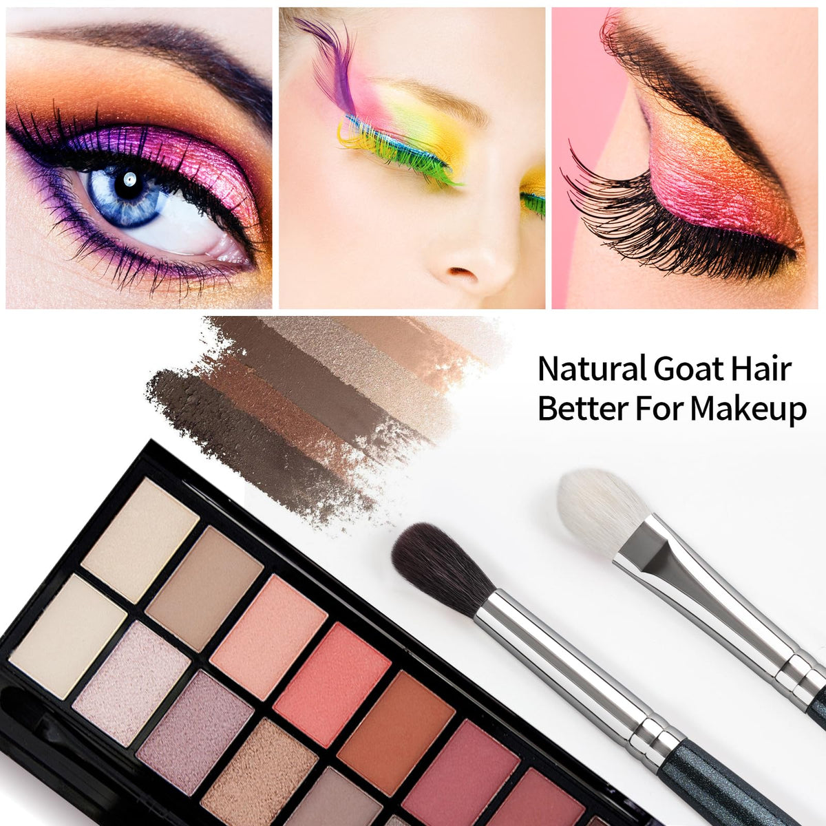 EVRCHGIEA eye makeup brush set on a makeup table