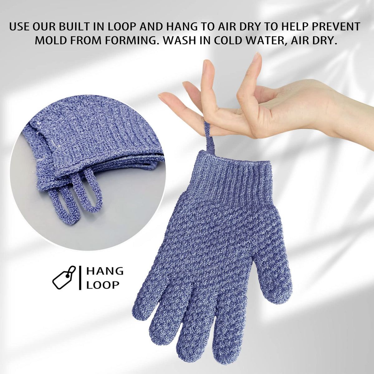 Evridwear Exfoliating Bath Gloves being used in the shower