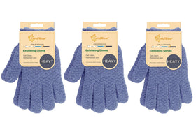 Evridwear Exfoliating Bath Gloves front view with hanging loop