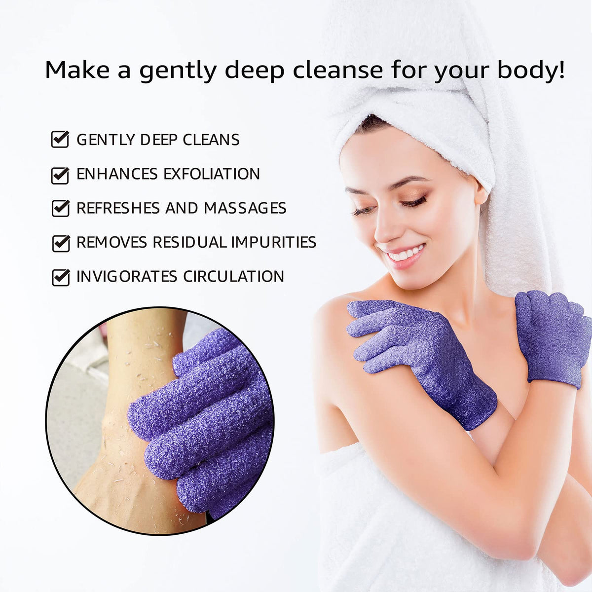 Evridwear Exfoliating Bath Gloves in assorted colours