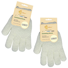 Evridwear Exfoliating Bath Gloves packaging display