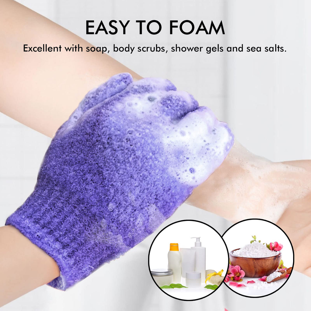 Evridwear Exfoliating Bath Gloves packaging front