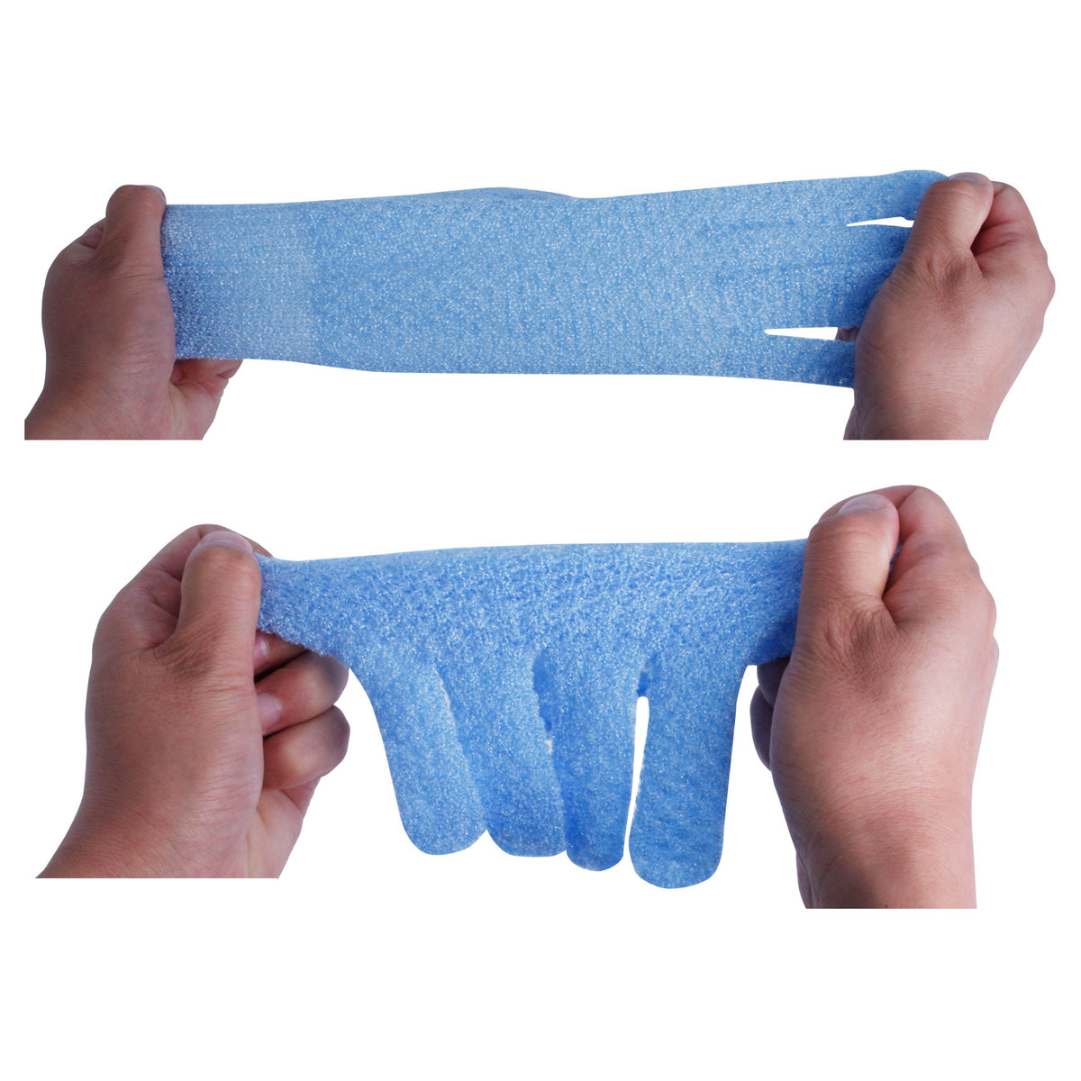 Evridwear Exfoliating Gloves in use during a shower