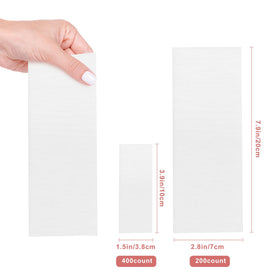 EWVVSS Non Woven Wax Strips packaging with size details